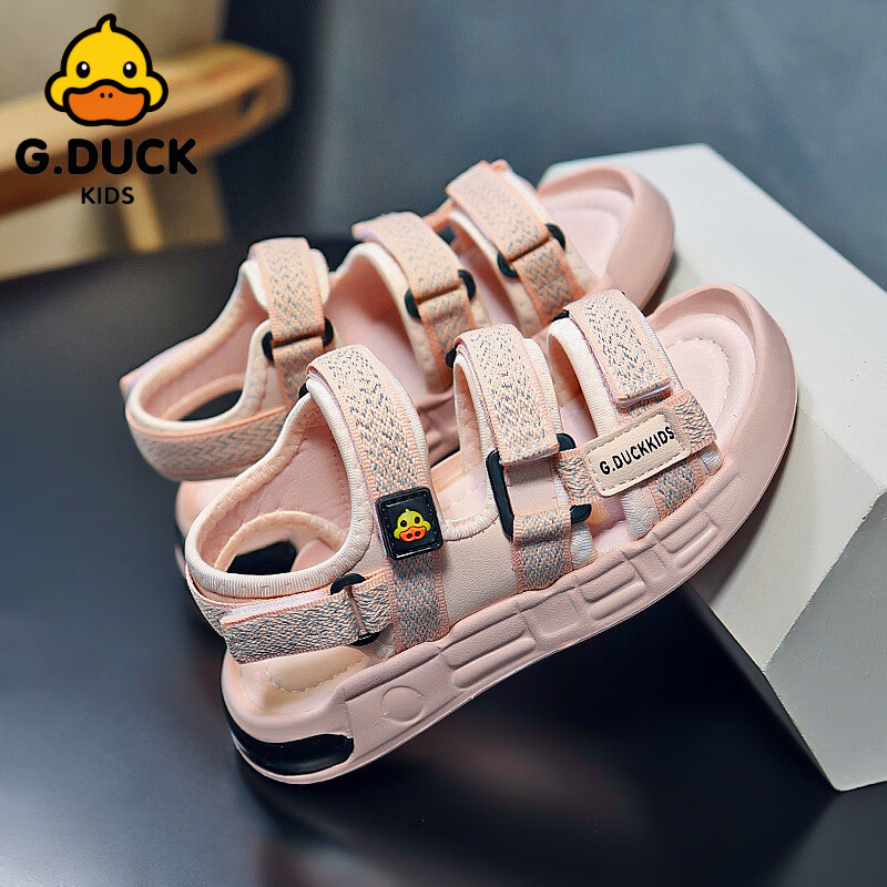 duck kids go with duck小黄鸭童鞋女童凉鞋2024新款夏季韩版防滑软底