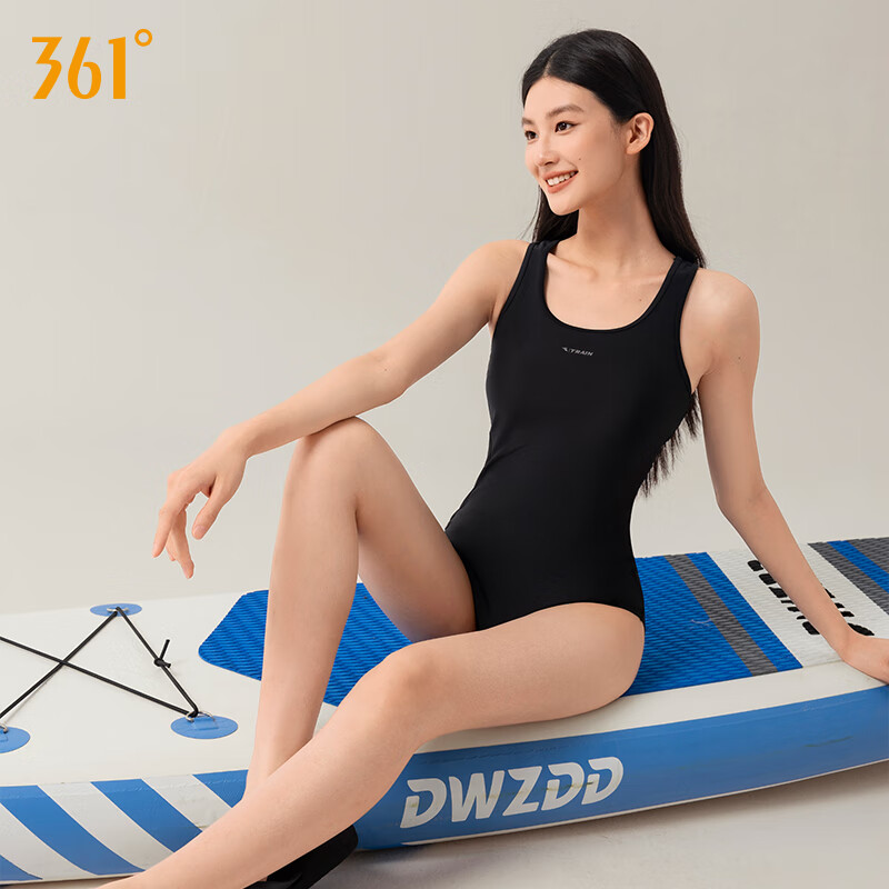 361°泳衣女款2025年新款爆款游泳馆专用连体三角竞速运动训练泳装 经典黑 【 专业训练】 M (建议体重40kg-48kg)