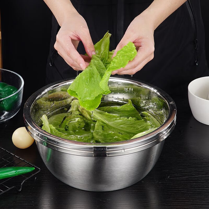 金汤银饺316升级款不锈钢盆调料盆洗菜淘米和面盆家用厨房特厚打蛋盛汤盆 【18cm+20cm+22cm】 3个