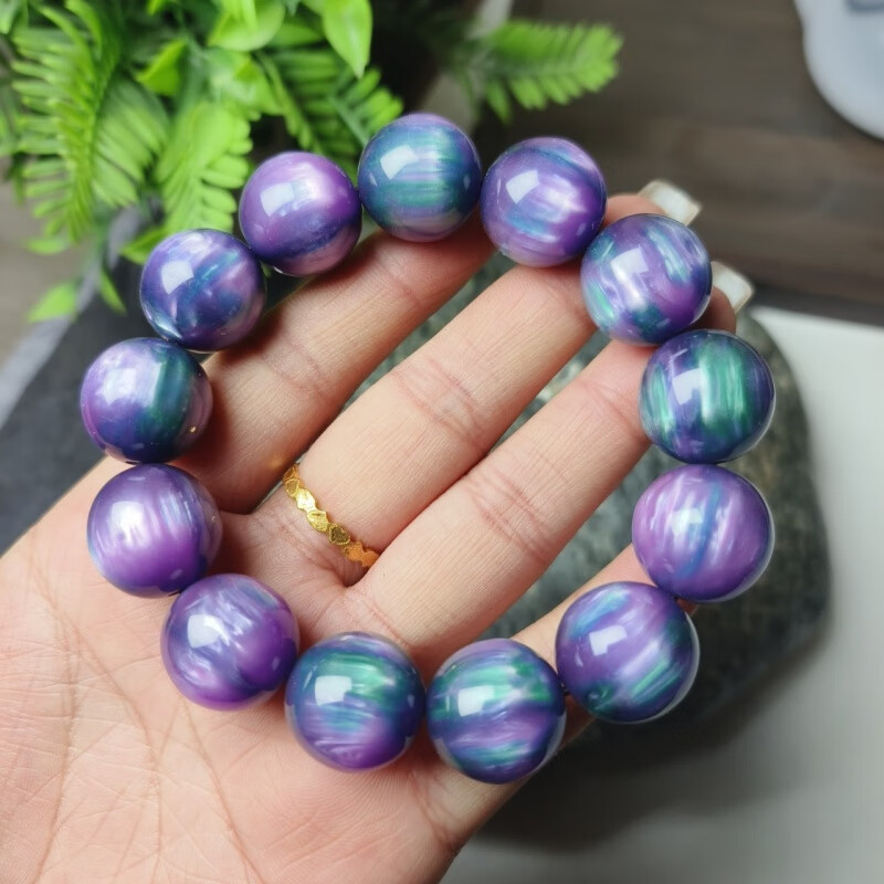 涧萦丝彩柳佛珠手串 紫柳彩柳手链 佛珠 .