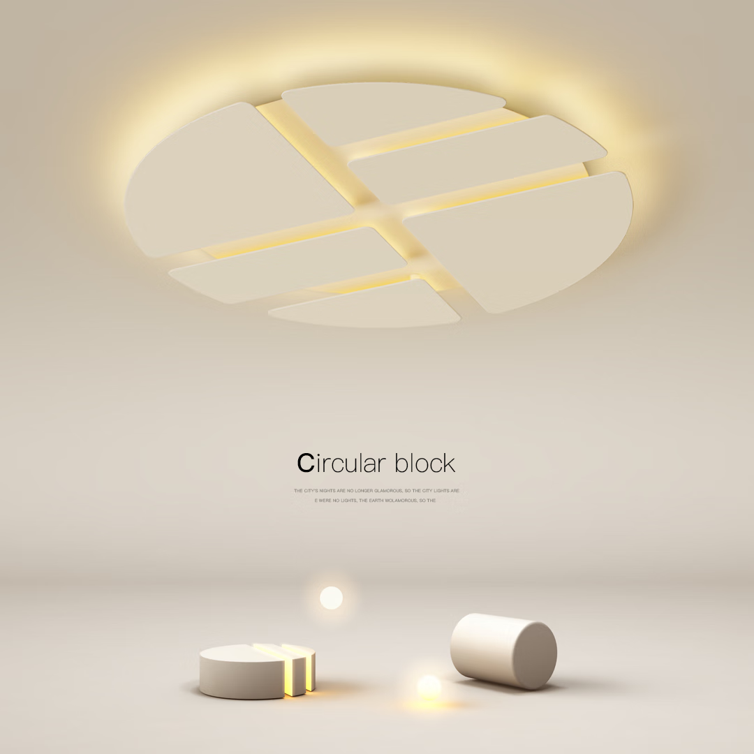 半凡主卧室灯简约现代led吸顶灯圆形创意小客厅灯书房房间灯中山灯具