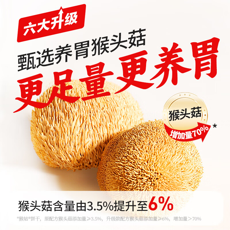 江中猴姑养胃猴头菇饼干原味米稀营养代餐早餐周早餐肠胃养护人参药食同源山药高钙饼干中和胃酸 5盒 96g 【爆款自用】每天2袋养好胃