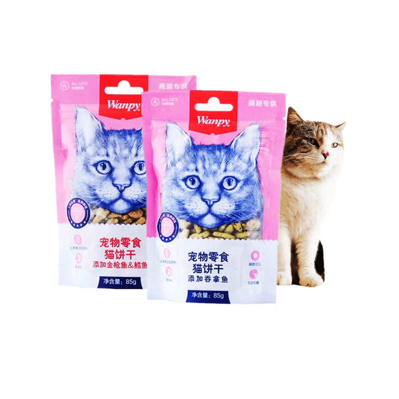 顽皮（Wanpy）顽皮猫饼干猫零食吞拿鱼/金枪鱼鳕鱼成幼猫营养磨牙洁齿 【混合口味】添加金枪鱼鳕鱼3袋+ 85g