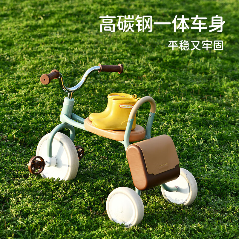 kidpop儿童三轮车宝宝脚踏车1-3-6岁学步车手推车婴儿遛娃神器 周岁礼物 活力黄