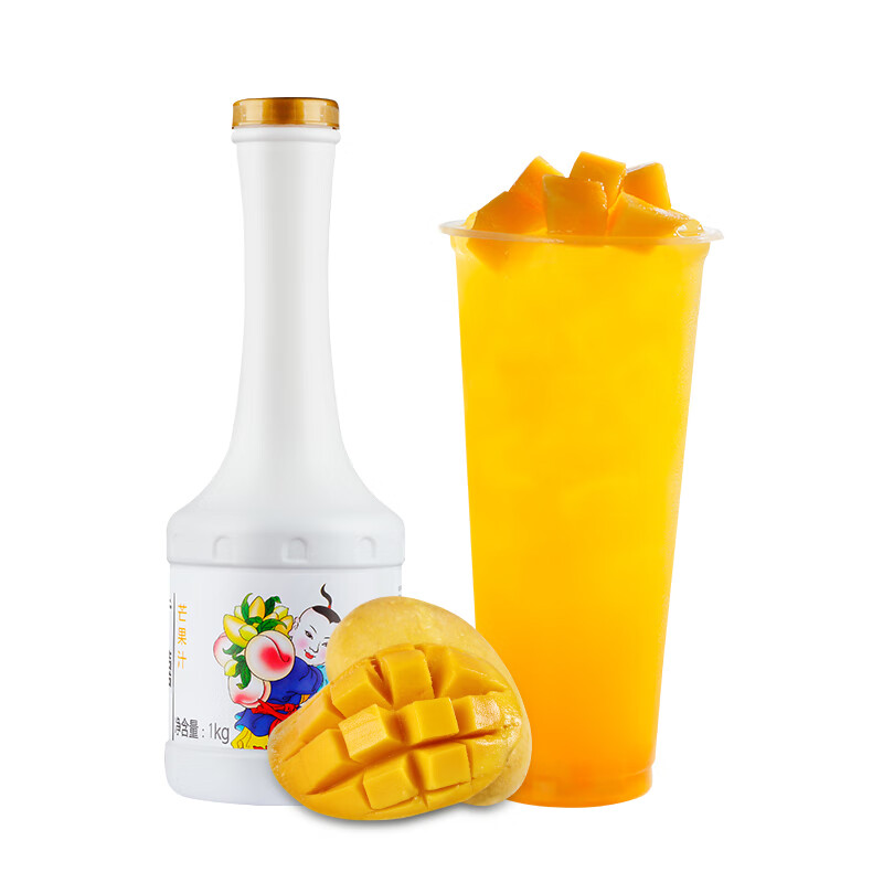 广禧浓缩芒果汁1kg 果汁风味饮料浓浆冲饮商用珍珠奶茶店专用原料