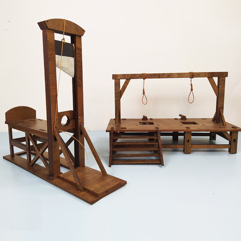 手工刑具模型三件套成品断头台绞刑架设计绘图组装