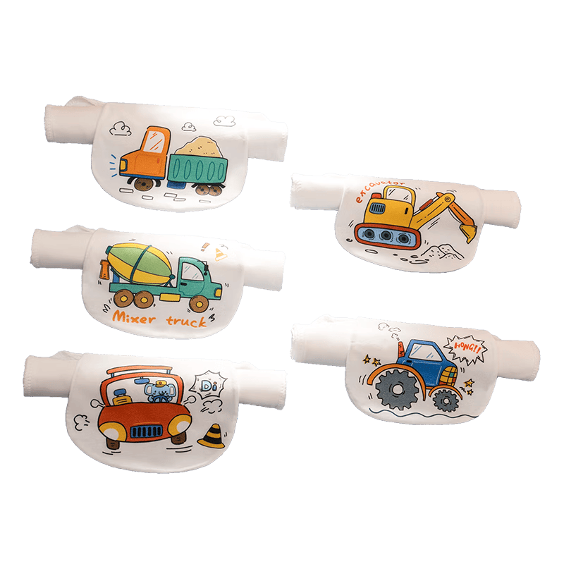 美芯美棉隔汗巾幼兒園繡名字兒童純棉紗布吸汗巾女寶寶墊背巾大號(hào)男童全棉 繡名字5層L碼單向?qū)?5條裝 小車(chē)