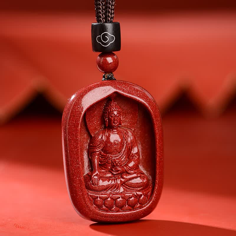 珂万福朱砂吊坠本命佛本命年符男女钥匙扣挂件项链 大日如来