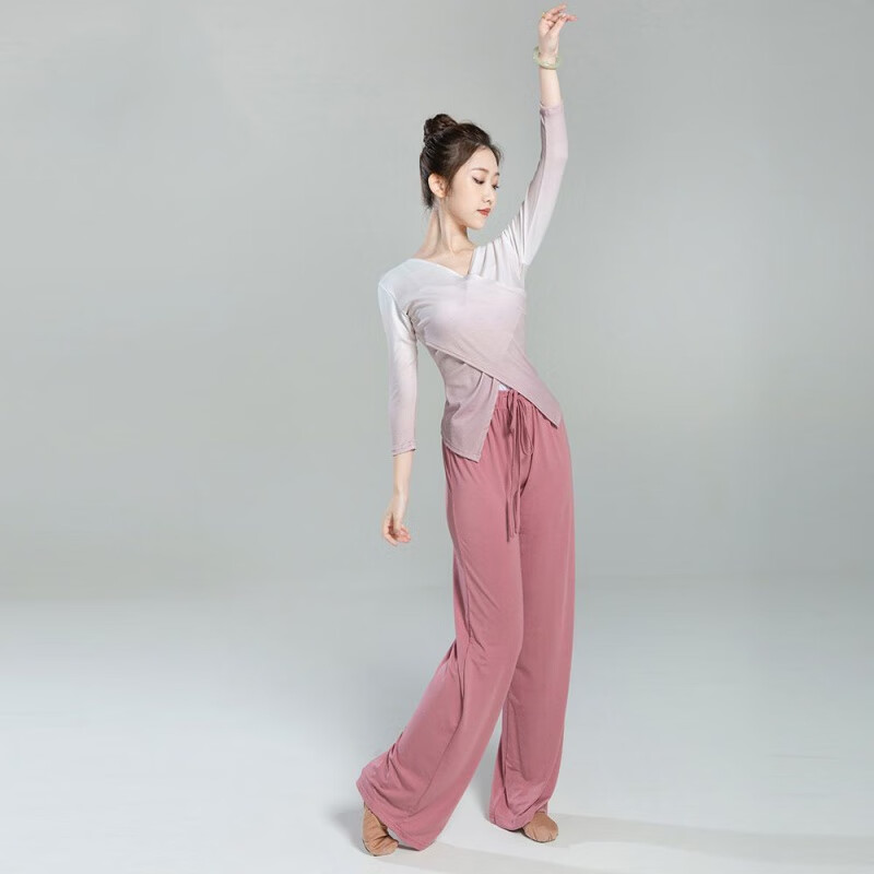 潮思汇现代舞蹈服装练功服渐变女中国舞古典舞身韵形体服装上衣 渐变