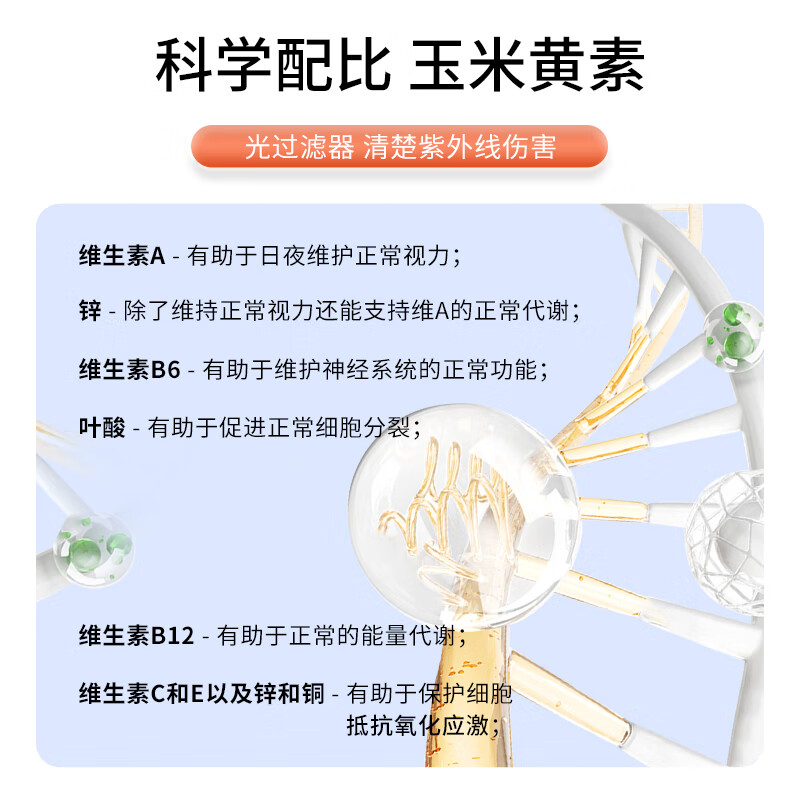 双心（Doppel herz）德国蓝莓叶黄素升级越橘成人玉米黄质维生素B多维配方护眼胶囊 【周期装】 30粒*3盒