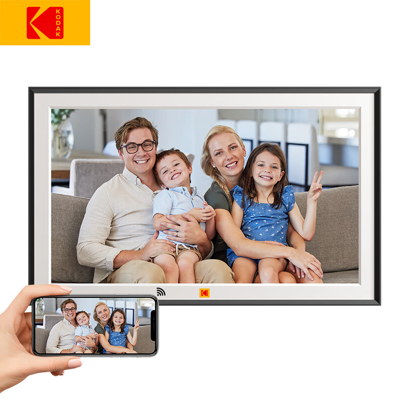 KODAK1018 电子相册10.1/15.6英寸高清数码相框摆台触摸屏智能照片播放器结婚礼物纪念 （1561P）15.6英寸）黑色