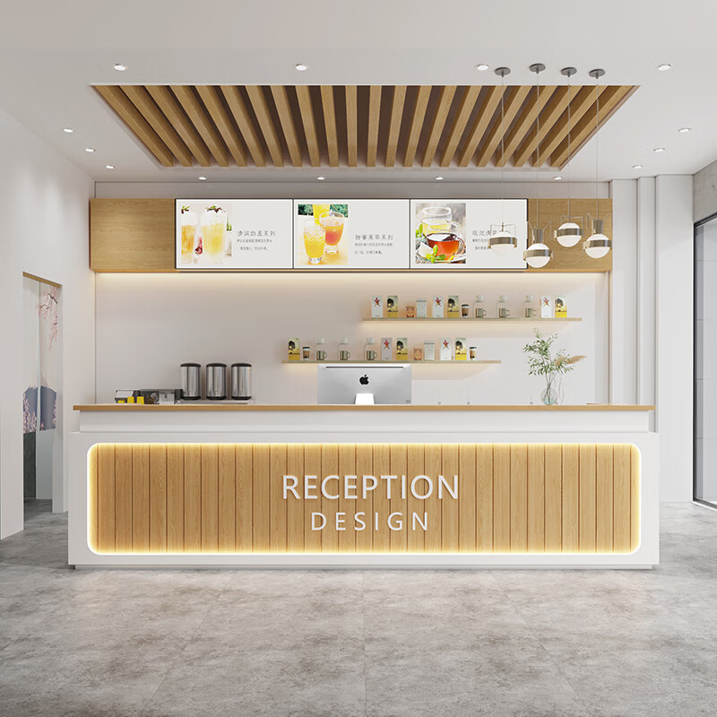 家巴适前台柜台咖啡馆奶茶店吧台水果甜品店收银台宠物店接待台超市