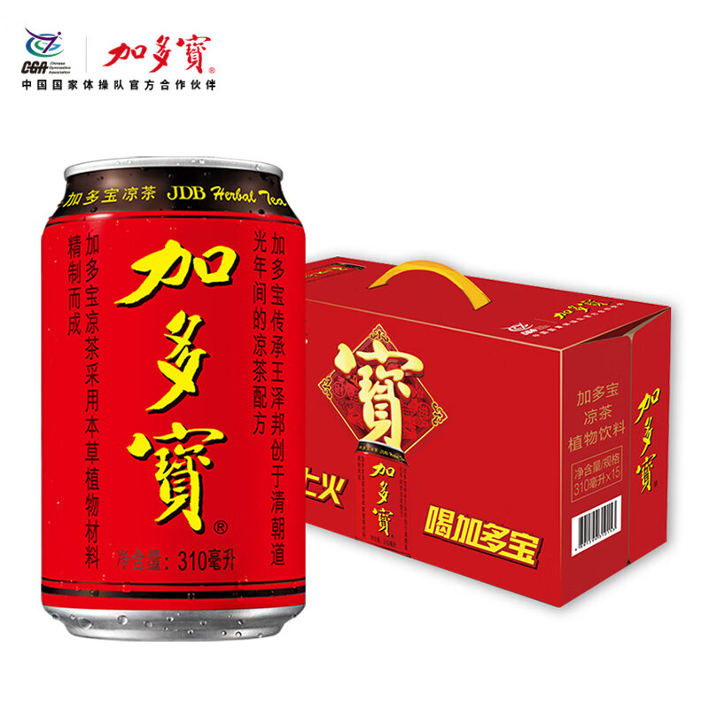 加多宝凉茶植物饮料 茶饮料 310ml*15罐 年货礼盒装