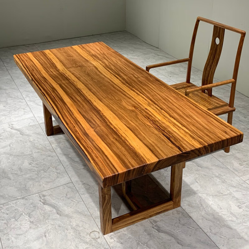 墨绩实木大板原木乌金木茶桌办公桌书桌画案胡桃木桌面茶台大斑马整块