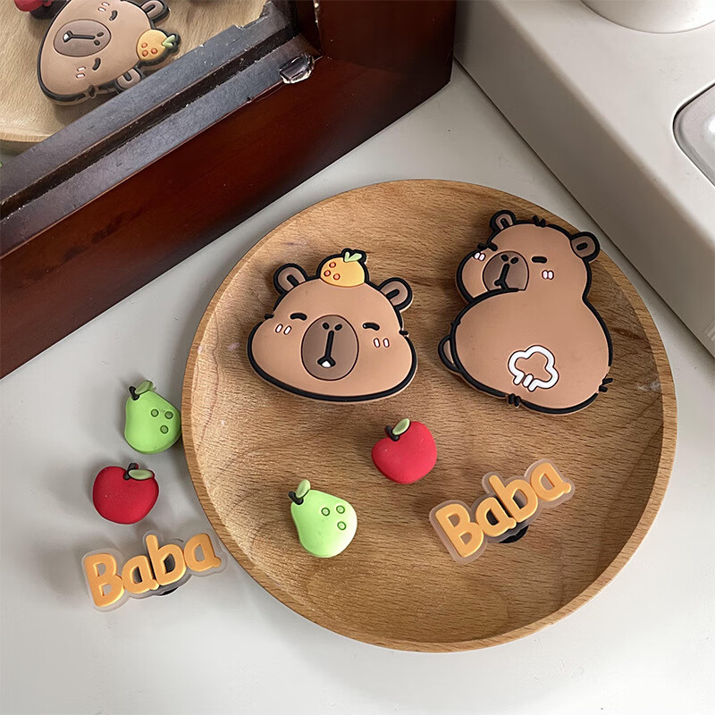 卡皮巴拉可爱卡通DIY洞洞鞋配件ins创意可拆卸卡扣装饰凉拖鞋配饰 卡皮巴拉配件