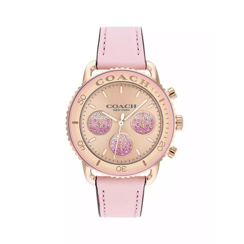 蔻驰(coach)cruiser blossom 女士手表优雅高颜值三眼计时码表防水
