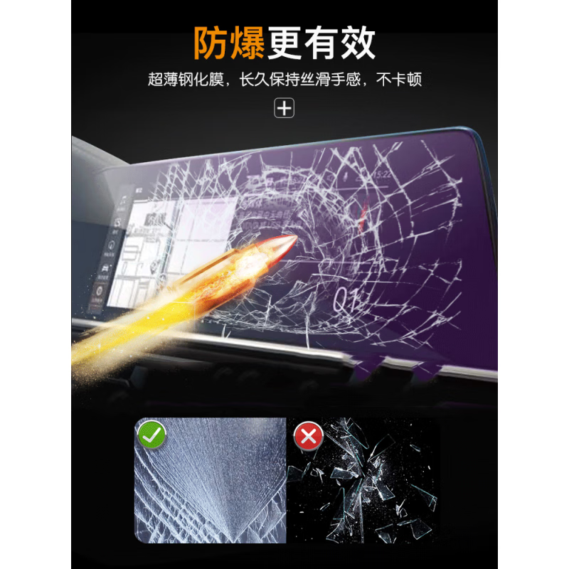 二膜2025款新奔驰E级E260L/E300L中控导航显示屏幕钢化膜内饰保护贴膜 24-25款奔驰E级【高配屏幕】钢化膜