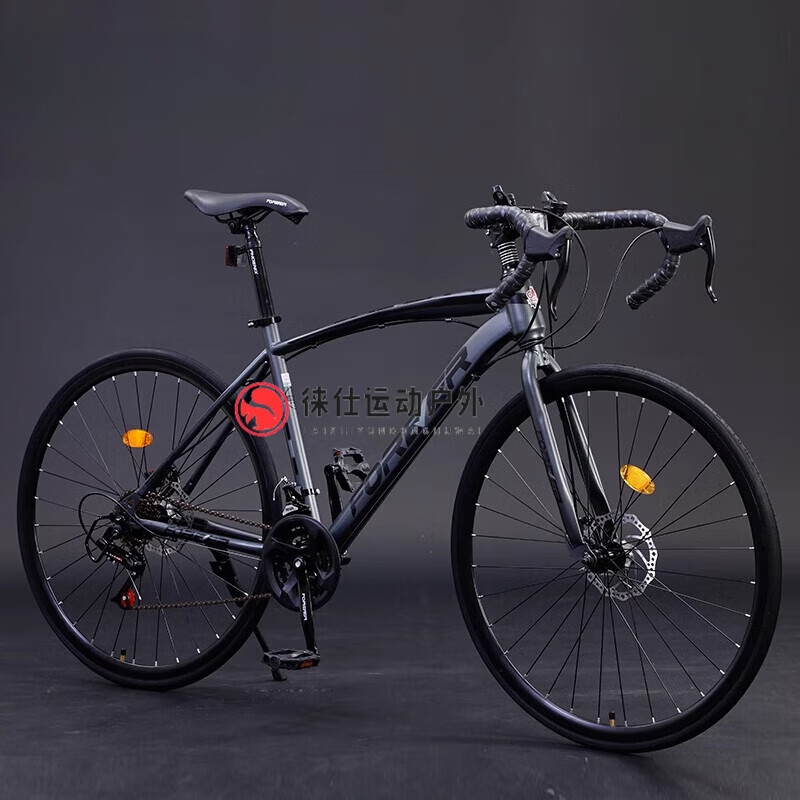 自行车超轻便超快破风赛车变速死飞弯把竞速男女大人车 【21速入门版
