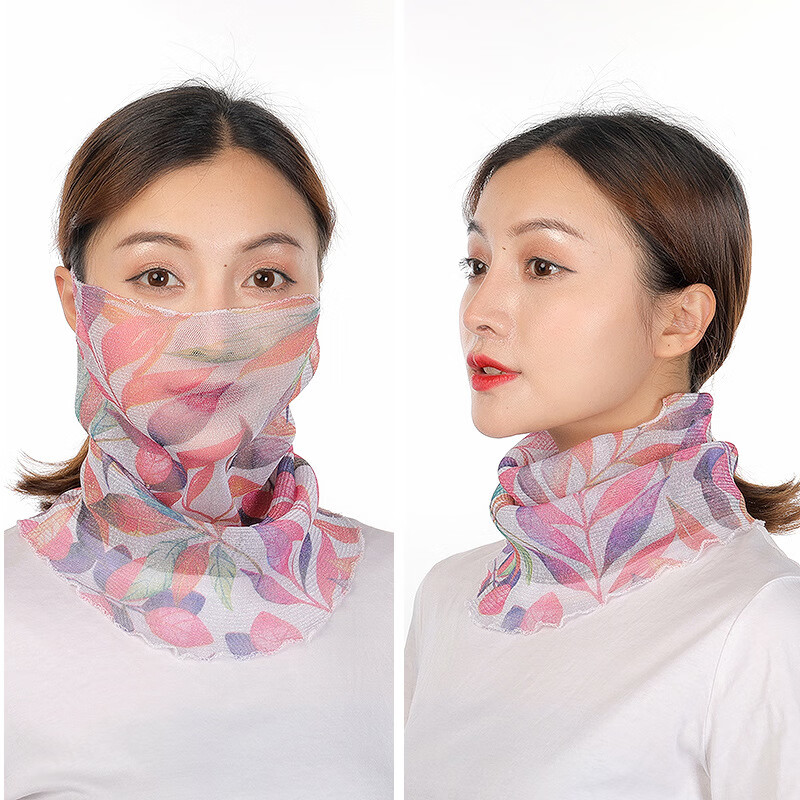 啄木鸟百变围脖夏季脖子防晒丝巾薄款百搭纱巾女套头面纱脖套护颈小