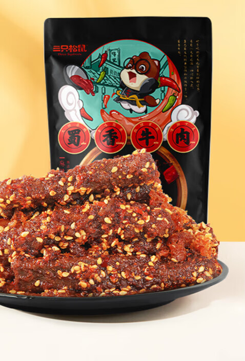 三只松鼠(three squirrels)蜀香牛肉麻辣牛肉零食熟食休闲解馋灯影