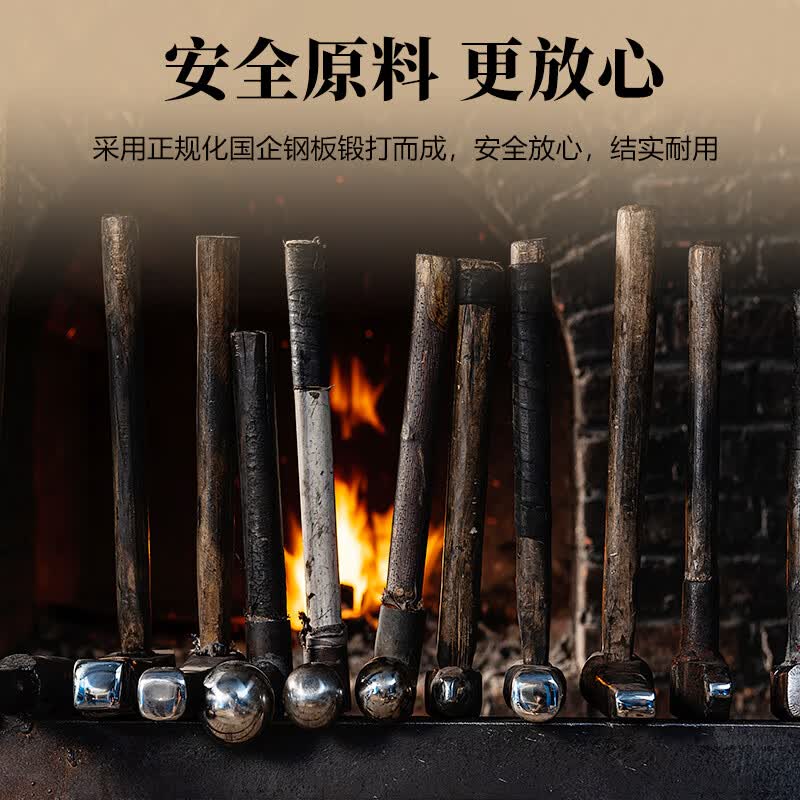 阎铁匠章丘炒锅铁锅无涂层炒菜锅圆底家用不易粘老式锻打燃气灶已开锅 锤印黑锅木把手D 30cm