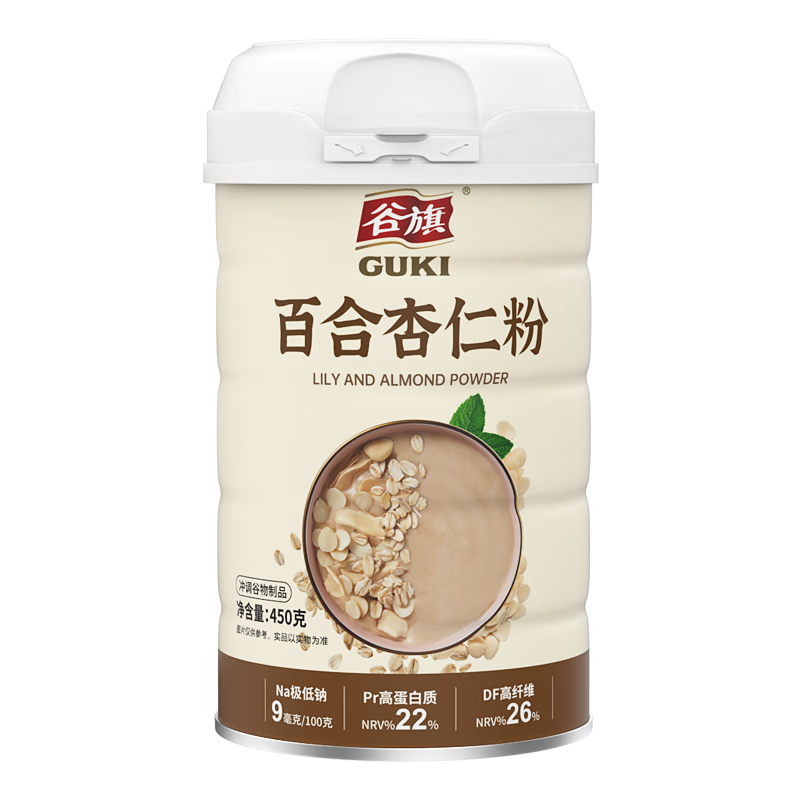 谷旗 百合杏仁粉450g 馬卡龍曲奇烘焙原料甜杏仁粉沖飲谷物營養早餐粉