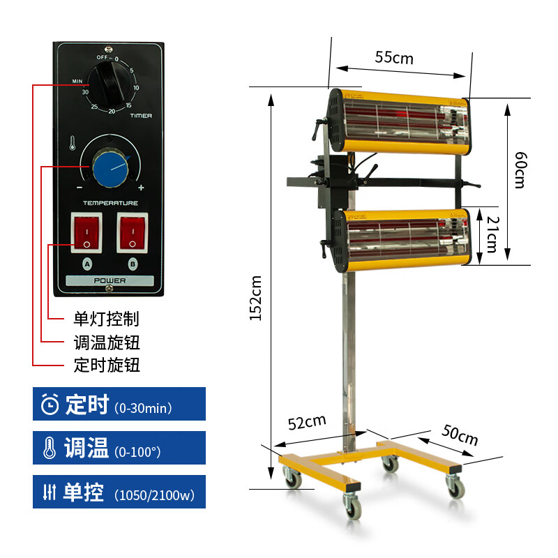 松立汽車噴漆烤燈加熱短波紅外線烤漆燈設(shè)備烤漆房油漆高溫烘干大功率 B2EA 經(jīng)典升級款