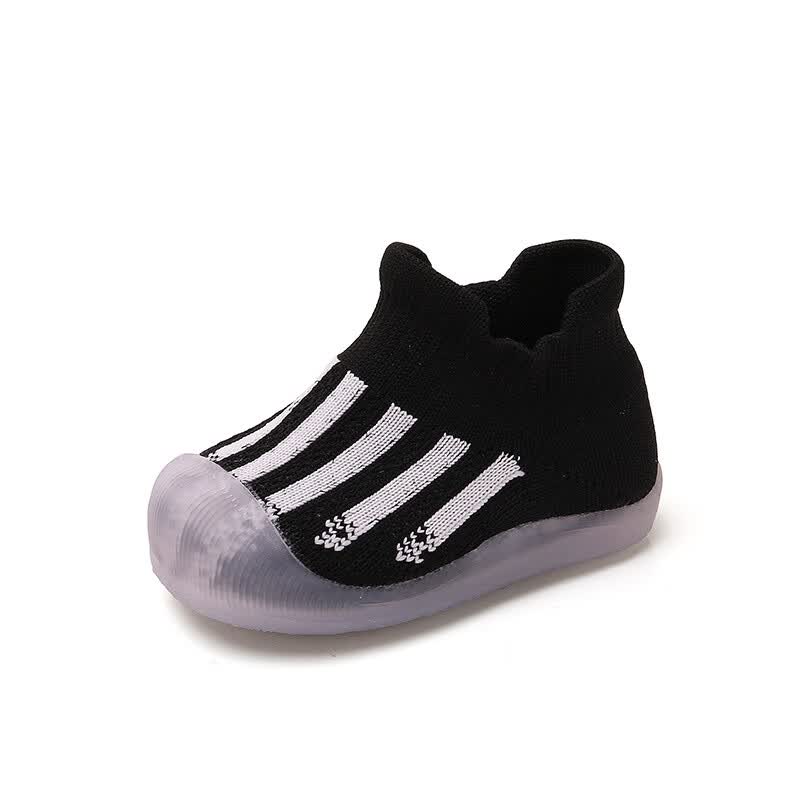 伊顿德鲁春秋新款儿童学步鞋男童女童宝宝休闲飞织单鞋一脚蹬鞋子