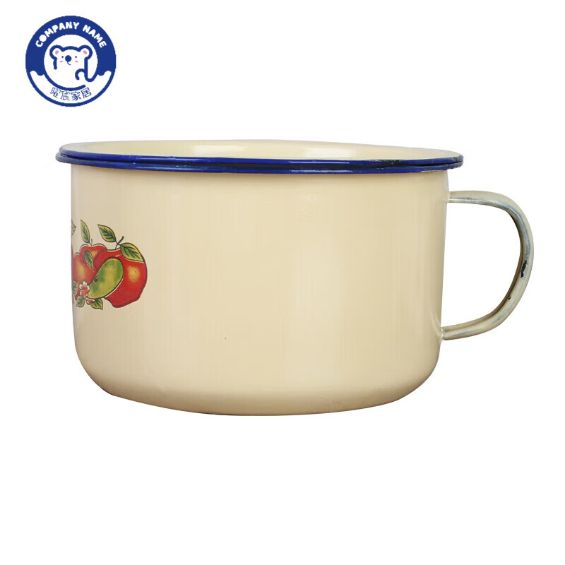 馨悠洁搪瓷黄色快餐杯带盖大号老式搪瓷碗饭盒饭盆泡面学生吃饭搪瓷