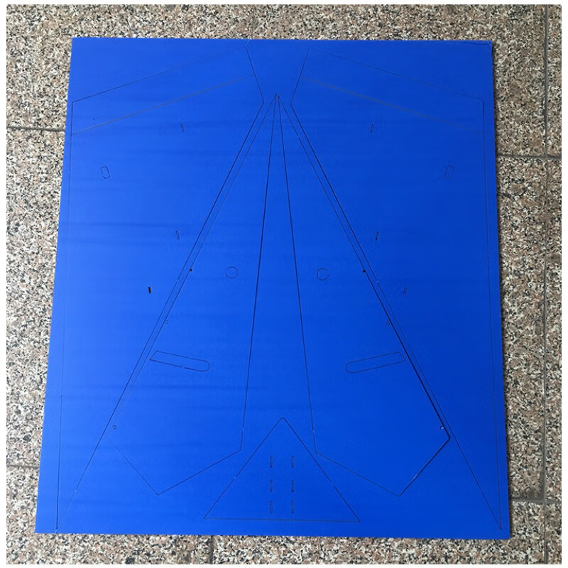佩伦纳超大纸飞机KT板航模飞机固定翼纸飞机遥控比赛拼装三角翼机滑翔机 空机身1套(2套起拍) (KT板纸飞机)蓝色空机