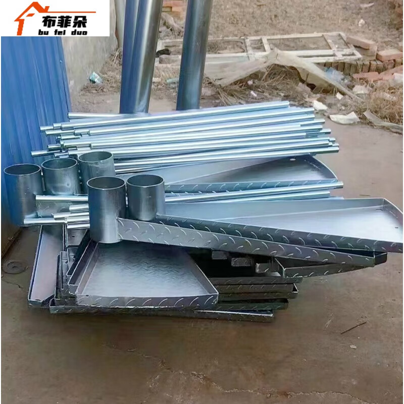 布菲朵旋轉(zhuǎn)樓梯室外 鐵藝戶外消防梯家用鋼架防銹露天陽(yáng)臺(tái)自建房旋樓梯 冷/熱鍍鋅銀色一踏步另加