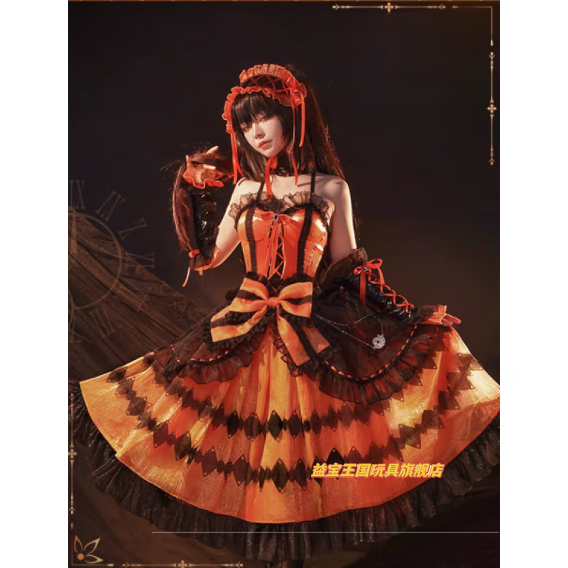 酷夸狂三cos服 约会大作战周边 卡通date a live时崎狂三灵装cos 服装