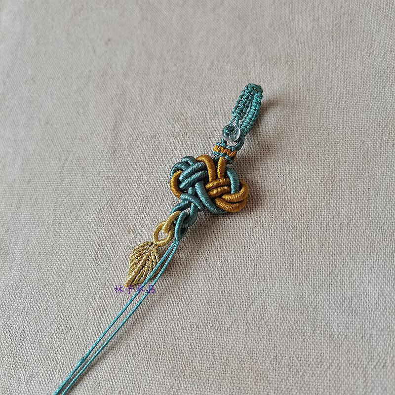 莎畔原创纯手工编制祥云结汽车钥匙扣挂件diy饰品配件平安扣 中国风