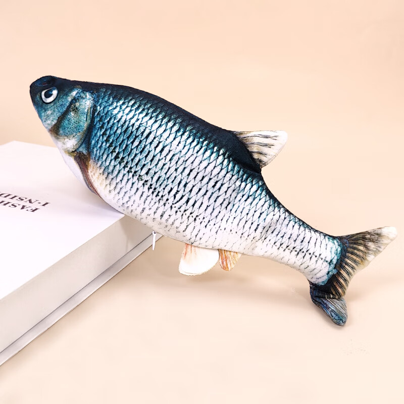 玩具鱼摇摆鱼假鱼仿真网红跳跳鱼拍拍鱼哄睡抖音儿童大鱼模型 鲫鱼