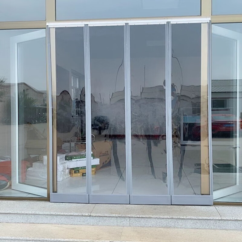 昕榆 自吸透明超市门口挡风门帘磁吸隔断帘塑料皮帘子冬季保暖防风 浅