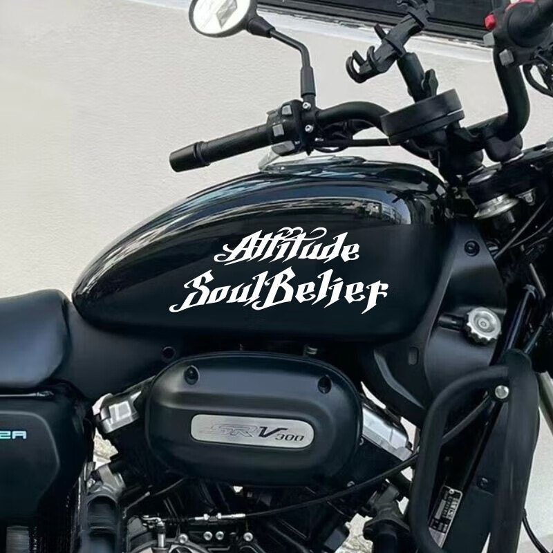 时岛适用24款钱江闪300贴纸350拉花摩托车油箱贴花车贴灵魂信仰文字贴