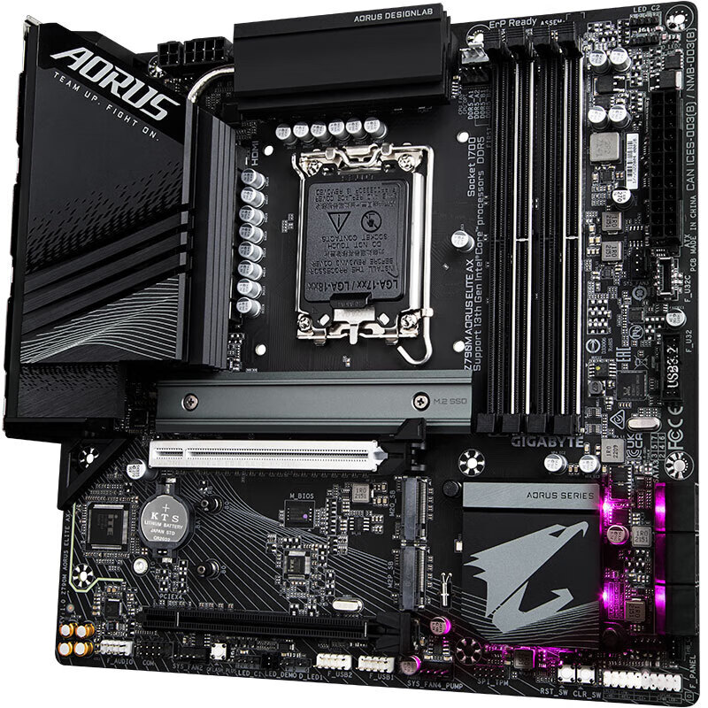 技嘉Z790主板 小雕/超级雕/白魔鹰WIFI支持12/13/14代CPU处理器  Z790M AORUS ELITE AX D5小雕