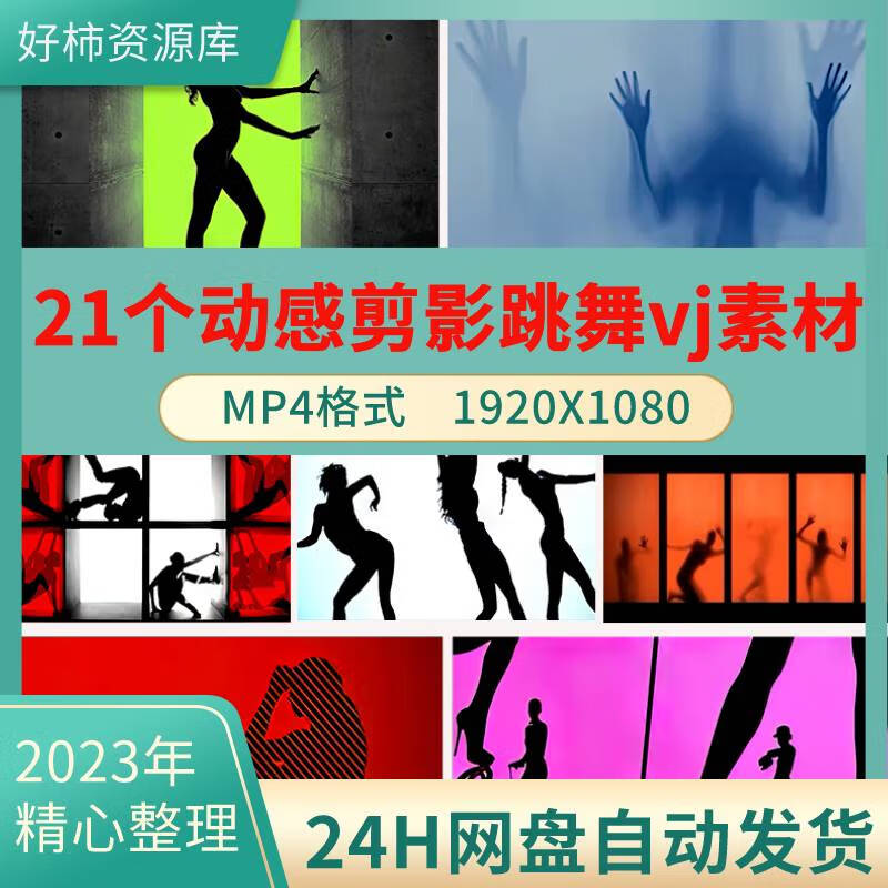 动感跳舞女人影子剪影节奏炫酷舞台酒吧ktv动态led背景vj视频素材