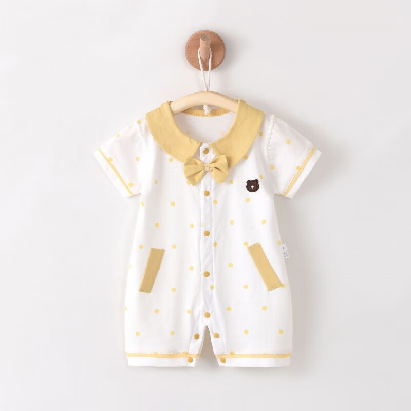 驼美士严选夏季婴儿连体衣薄款纯棉宝宝包屁衣夏天短袖新生儿衣服类