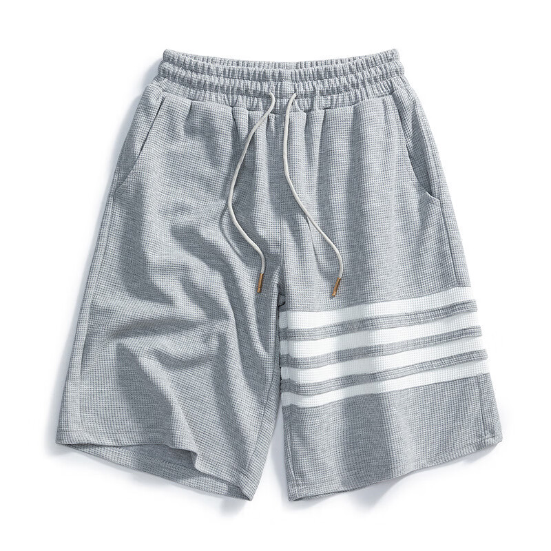 直筒夏季四条杠高街篮球裤宽松 2319四杠短裤灰色 m