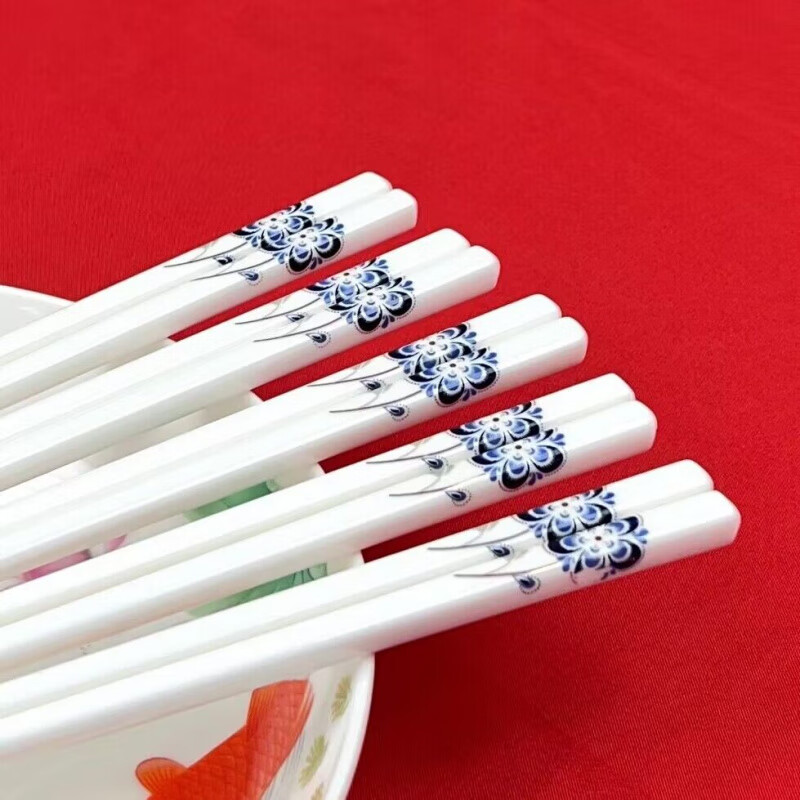 陶瓷筷子景德镇正品2025新款高品质抗菌防霉环保耐高 五色混搭【如图花色】共 朵花 5双