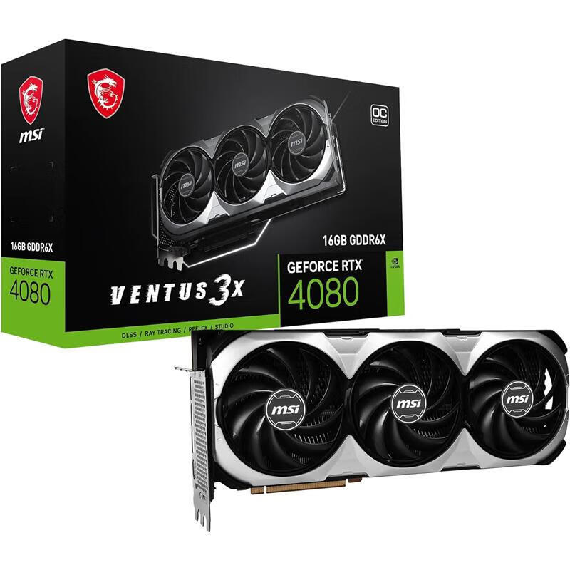 微星（MSI）【日本直邮 日本发货】显卡台式电脑独立显卡游戏剪辑全新 RTX4080 16GB VENTUS 3X OC