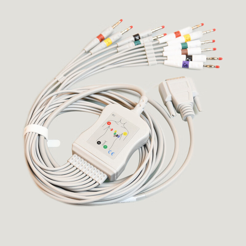 适用edan se-300/se-601/se-1201心电图机十二导联线3.0 4.