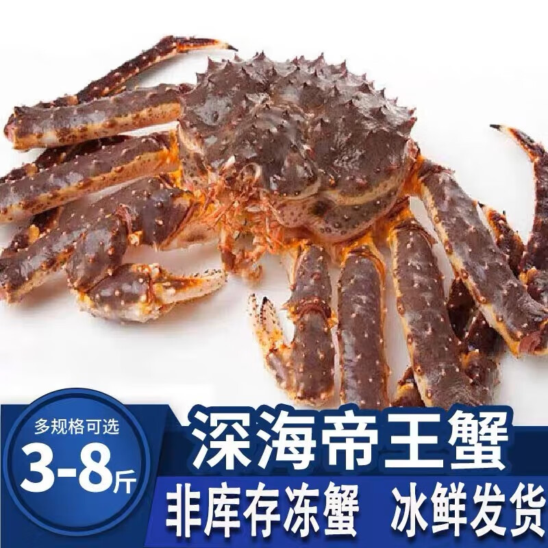 鲜活速冻阿拉斯加帝王蟹特大螃蟹生鲜海鲜 生冻帝王蟹 5-5.4斤（只）