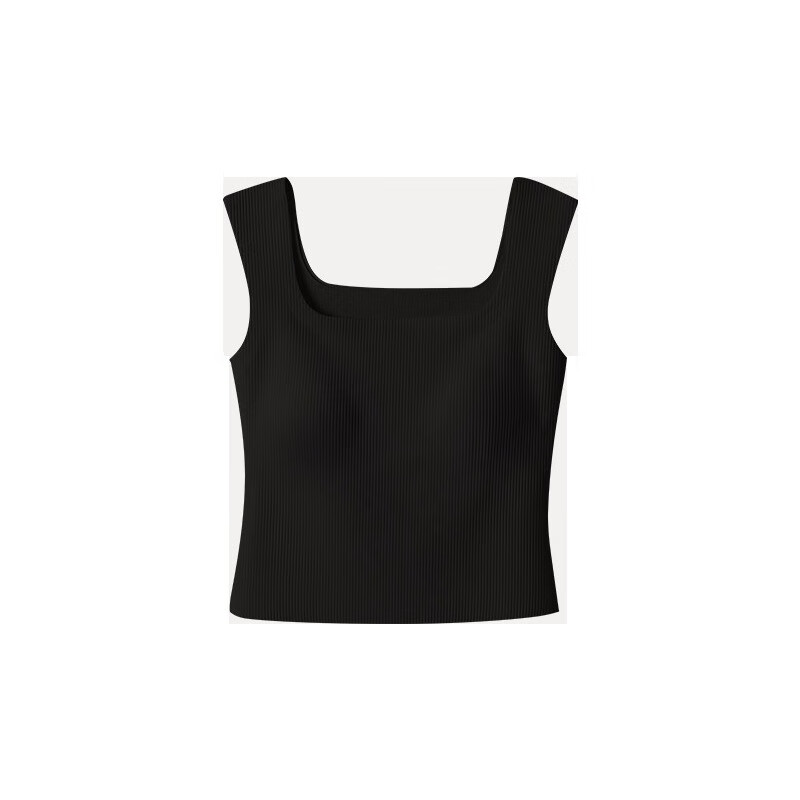 佧森滋带胸垫背心收副乳无痕内衣运动背心夏季方领外穿打底宽带背文胸 贝壳白 M(90-110斤)