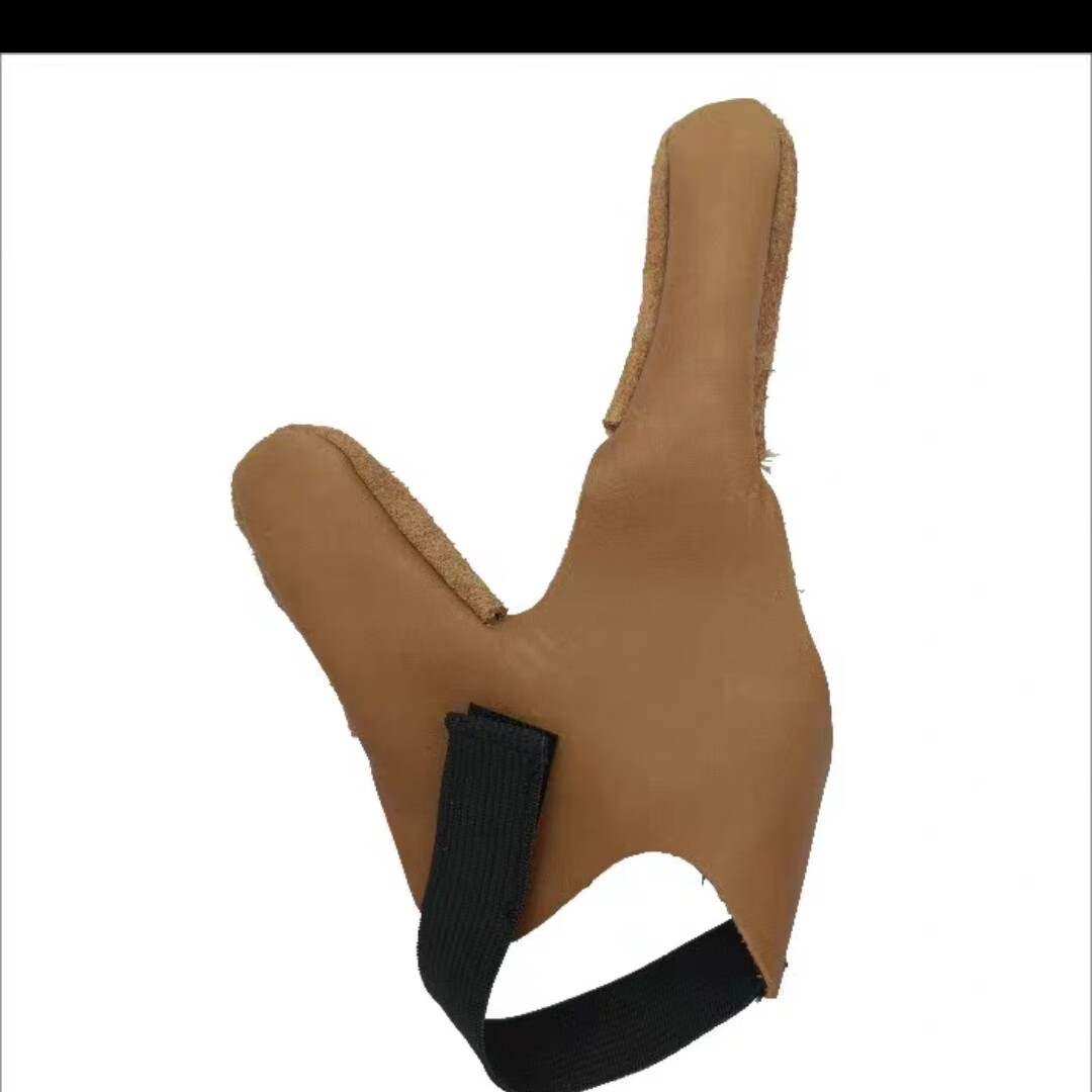 弹弓用头层牛皮拉鱼手套翻毛防割专用防滑捏镖护指手套