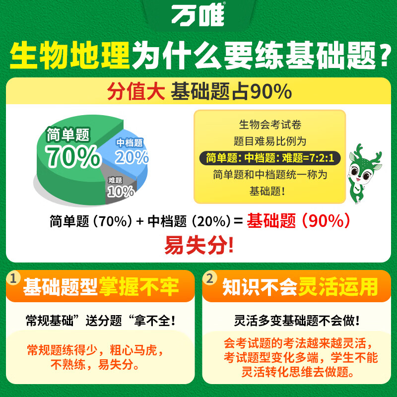 2025万唯中考初中生物地理基础题七八年级会考练习册初一初二上册必刷题生地中考真题小四门总复习资料地生试题万唯第4版 25版【生物+地理】2本