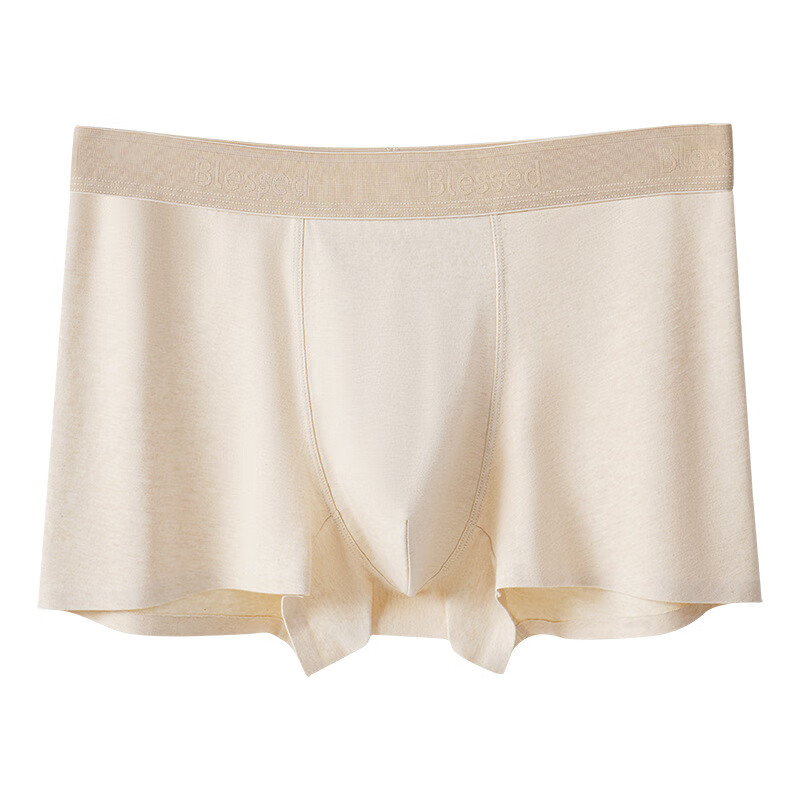 【甄选厂家】男士内裤a类棉7A透气桑蚕丝裆母婴A类彩棉内裤男士平 亲肤款（车缝款 1条 L