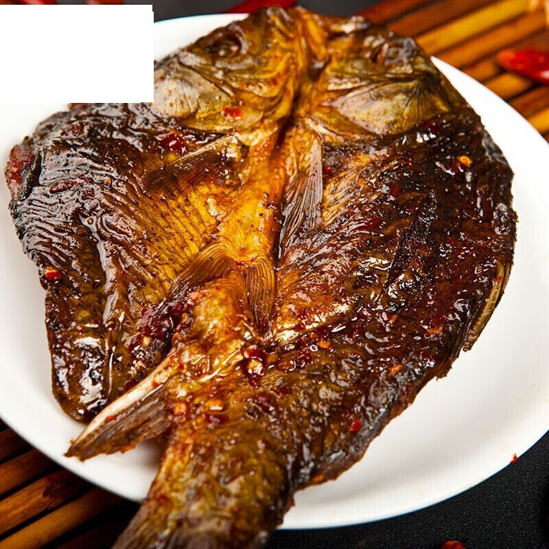 虎钢馋杨矮子酱板鱼湖南特产手撕鲫鱼 变态辣酱辣鱼整条118g