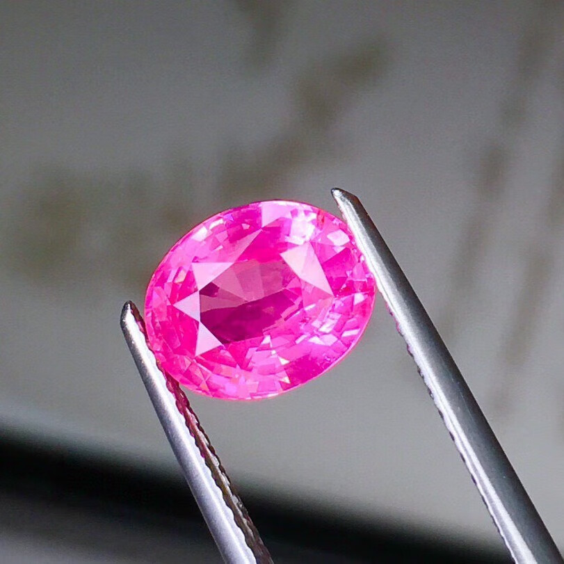 墨辰珠宝2.24克拉天然尖晶石裸石莲花粉无烧马亨盖原石 可定制 附国际